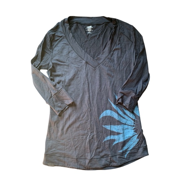 Icebreaker Pure Merino SuperFineUltraLite 150 Gray V-Neck Shirt S - Picture 1 of 6
